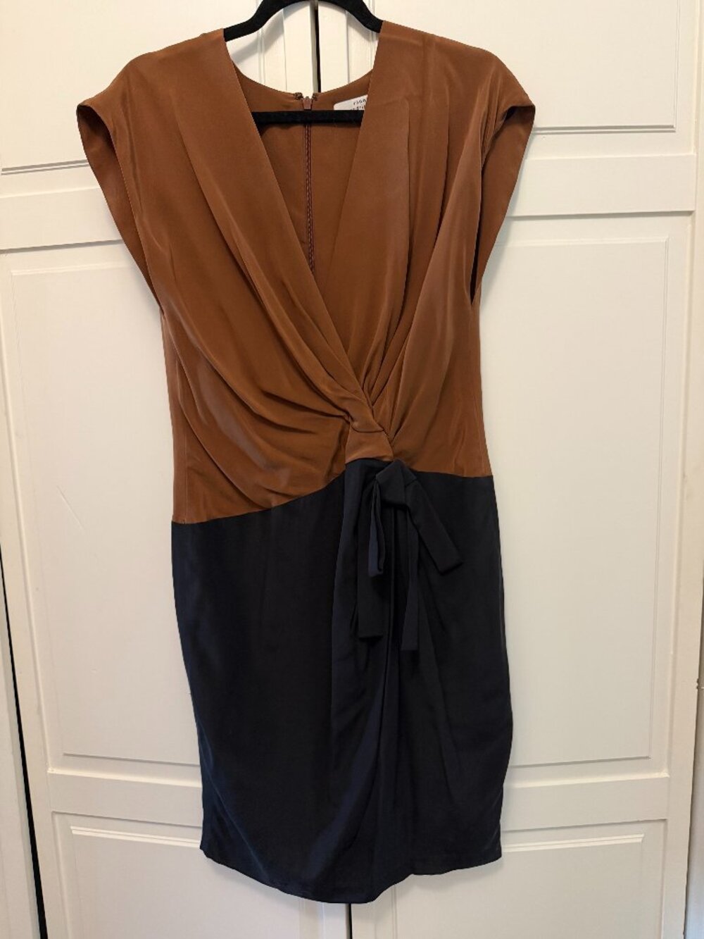 Robert Rodriguez Silk Colorblock Twist Front Dress Size 8